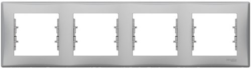 Рамка горизонтальная Schneider Electric Sedna 4-м. алюминий картинка